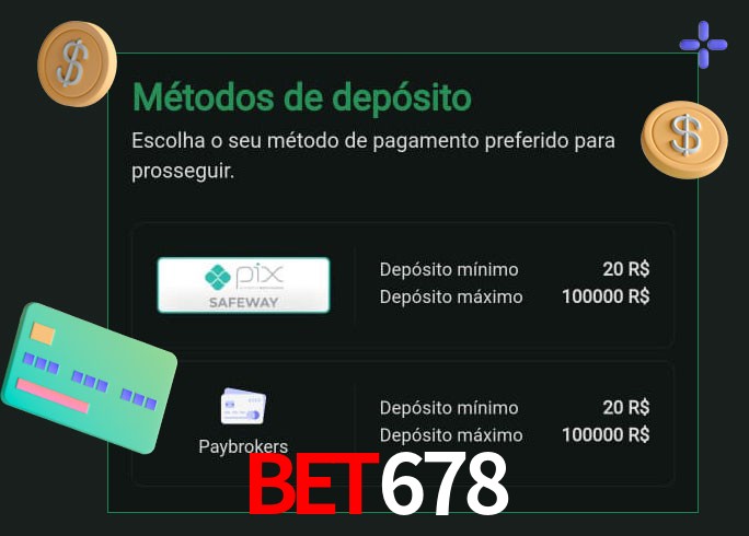 O cassino BET678 oferece uma grande variedade de métodos de pagamento
